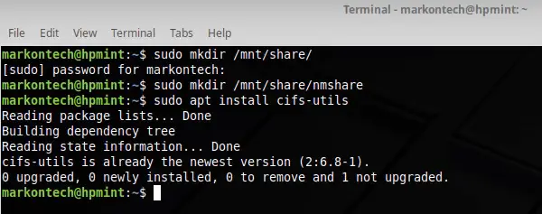 Mount a network shared drive on Linux