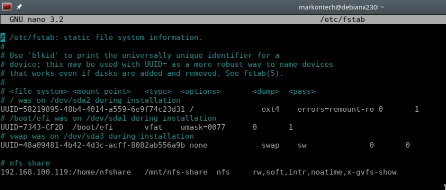 setup NFS server on Debian