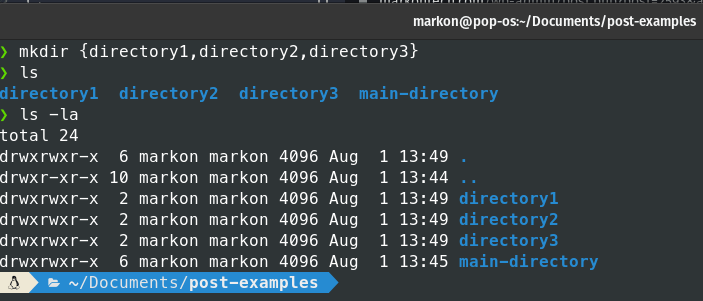 create multiple directories in Linux