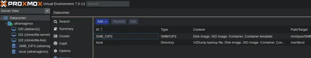 Add Synology NAS on Proxmox using CIFS/SMB