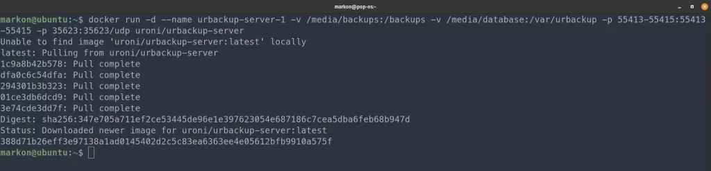Install Urbackup server using Docker