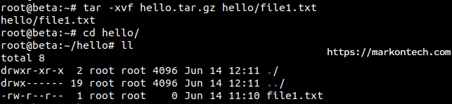 extract tar.gz file in Linux