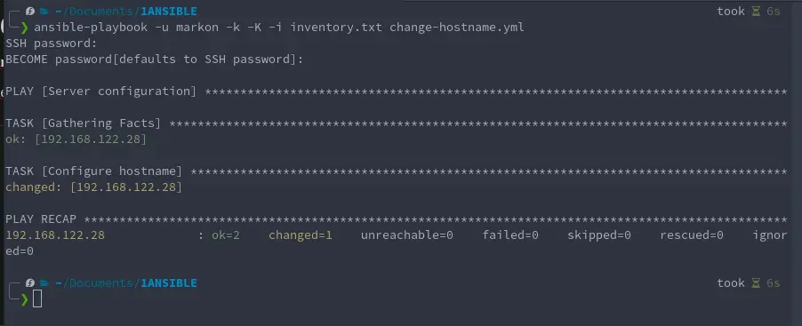 Change hostname on Linux using Ansible
