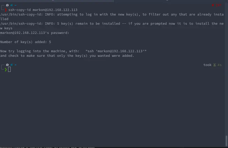 Setup a passwordless SSH connection on Linux