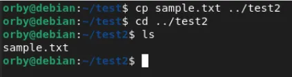copy files using cp