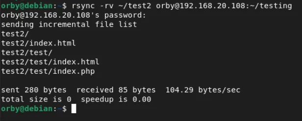 copy folders using rsync