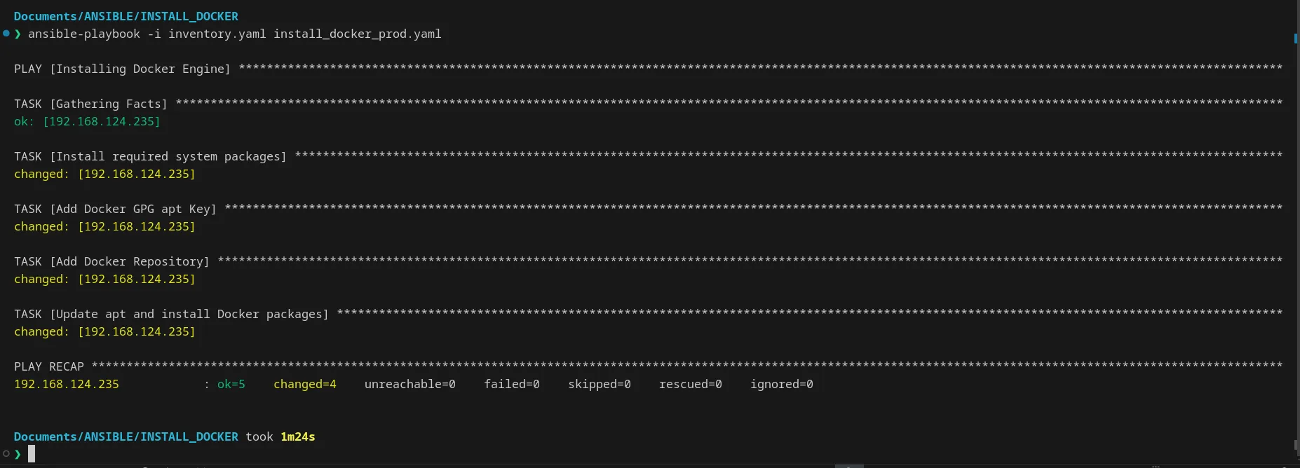 install docker with ansible