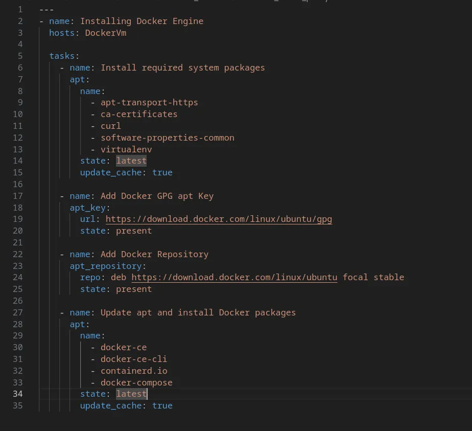 install docker using ansible