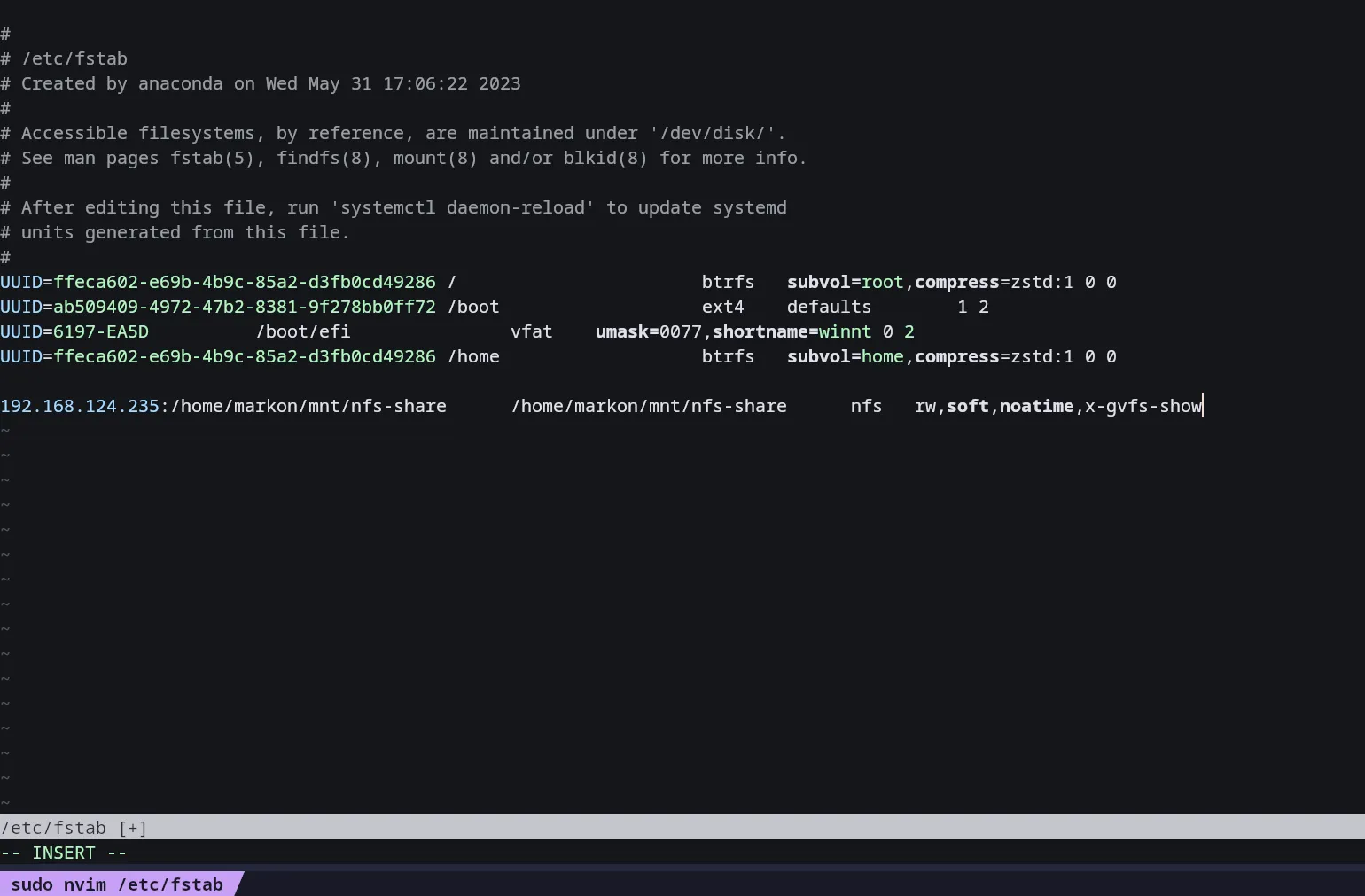 Mount a network shared drive on Linux