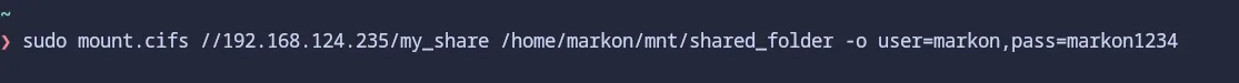 Mount a network shared drive on Linux
