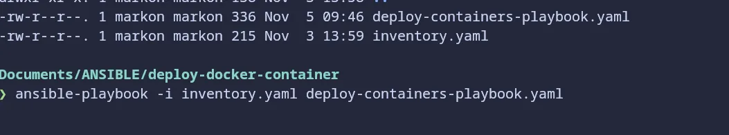 deploy docker containe using ansible