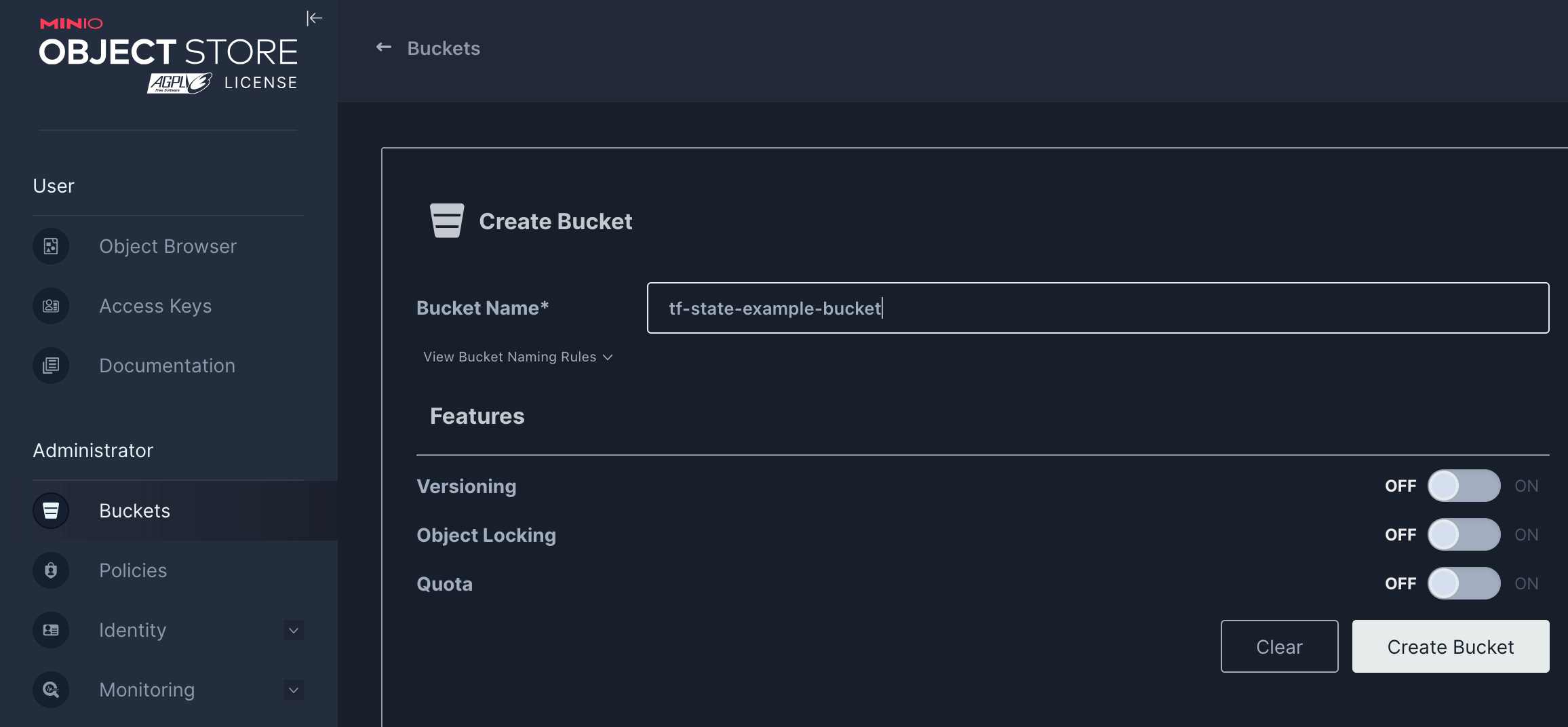 use minio as a backend for terraform state